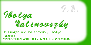 ibolya malinovszky business card